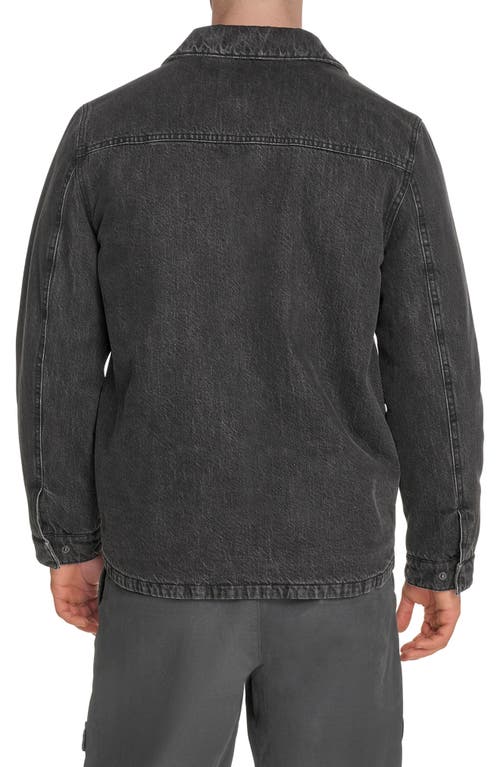 Levi's Insulated Cotton Denim Zip-up Shirt Jacket In Black