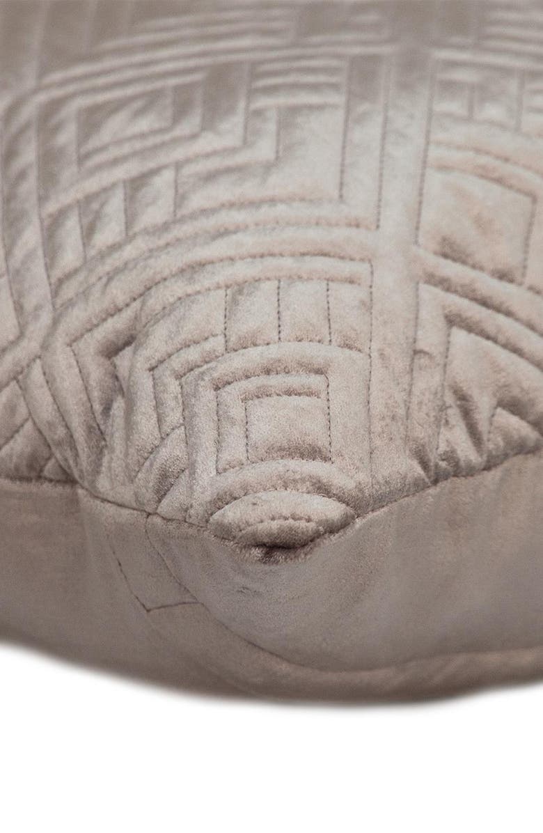 PARKLAND COLLECTION Tufted Velvet Throw Pillow, Alternate, color, Taupe