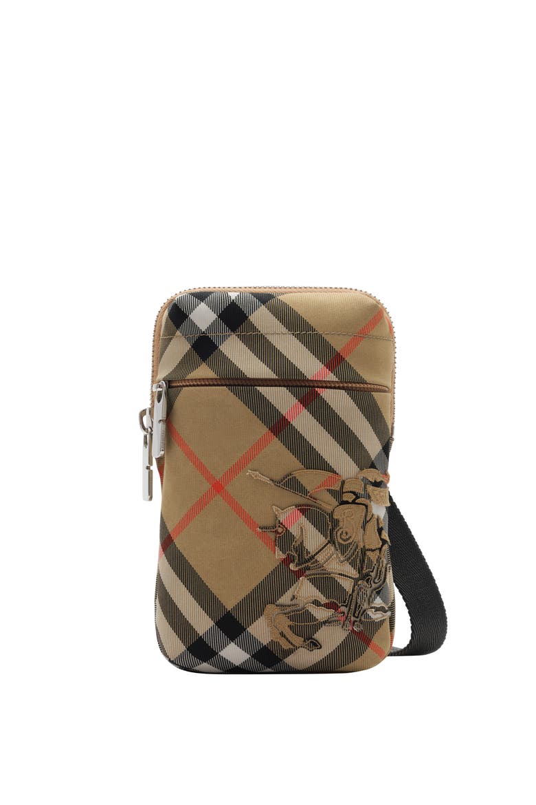 Check Phone Bag, Main, color, Sand beige