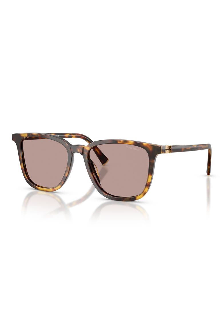 53mm Square Sunglasses, Alternate, color, HONEY HAVANA / LIGHT PURPLE