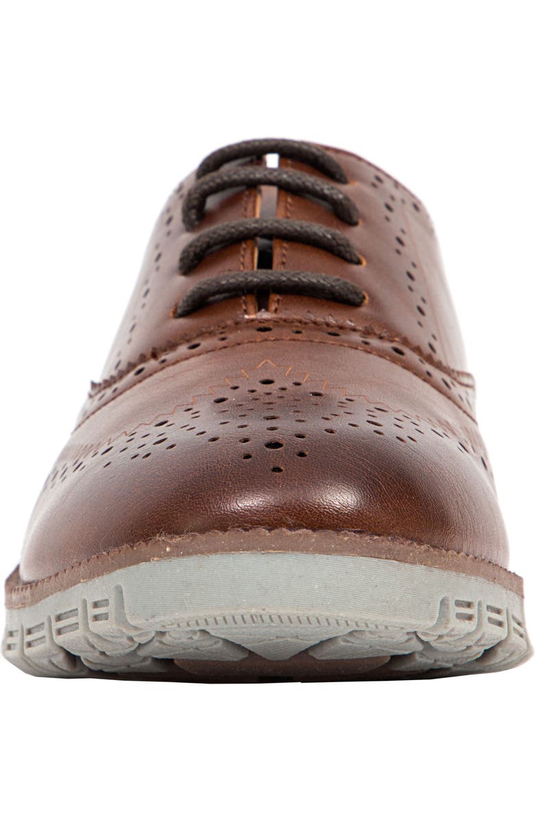 Deer Stags Benton Jr. Classic Lace-Up Wingtip Hybrid Sneaker Dress Comfort Oxford, Alternate, color, Brown/Grey