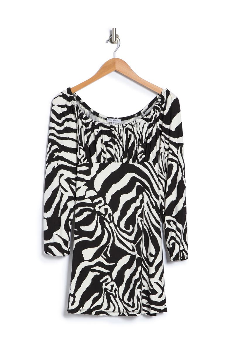 Velvet Torch Floral Long Sleeve Jersey Mini Dress, Alternate, color,