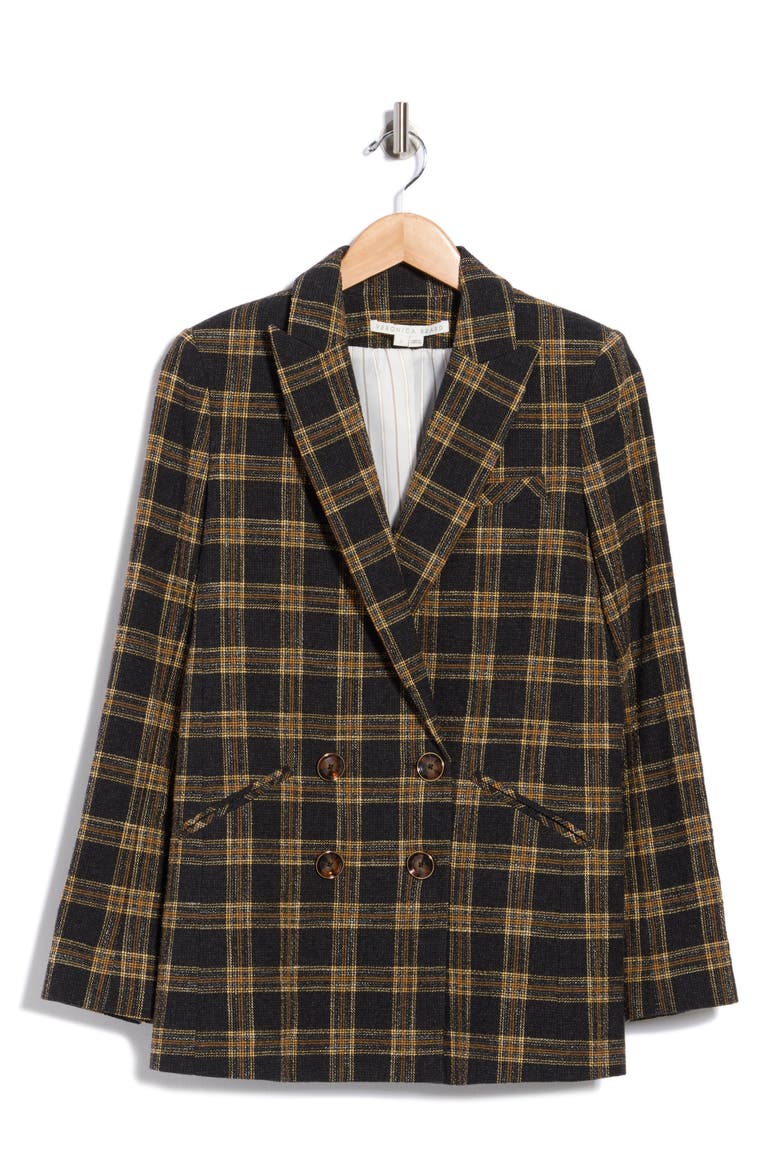 Oria Plaid Dickey Jacket, Alternate, color, BLACK/ NATURAL