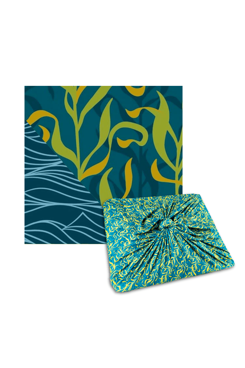 Assorted Set of 5 Reusable Cloth Furoshiki Gift Wrap, Alternate, color, Ocean Conservation