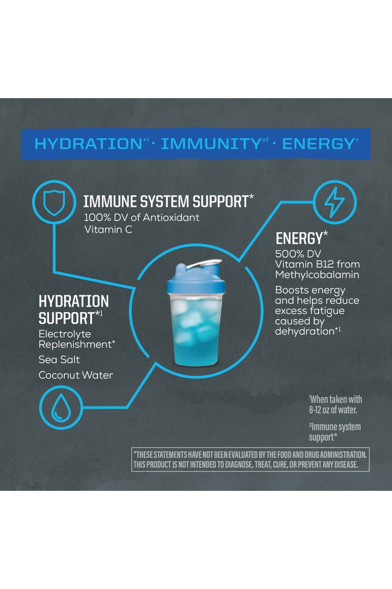 Active Hydration Electrolyte Powder Sticks, 126g, 18ct, Alternate, color, Blue Raspberry