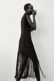 H&M Fringed dress with shoulder pads