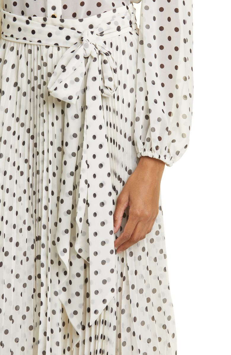 Zimmermann Polka Dot Sunray Pleated Skirt, Alternate, color,