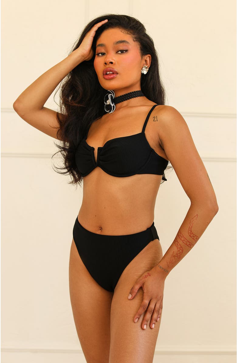 Dippin Daisys Diana Top, Alternate, color, Black Rib