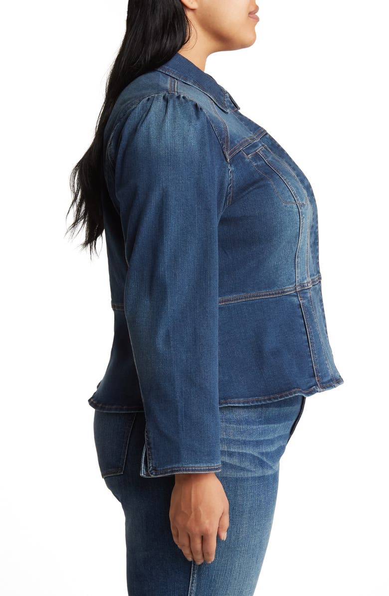 Wit & Wisdom Peplum Denim Jacket, Alternate, color, 
