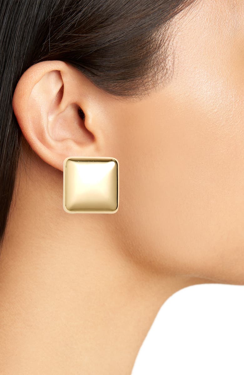 Tasha Set of 2 Two-Tone Square Stud Earrings, Alternate, color, Gold Silver