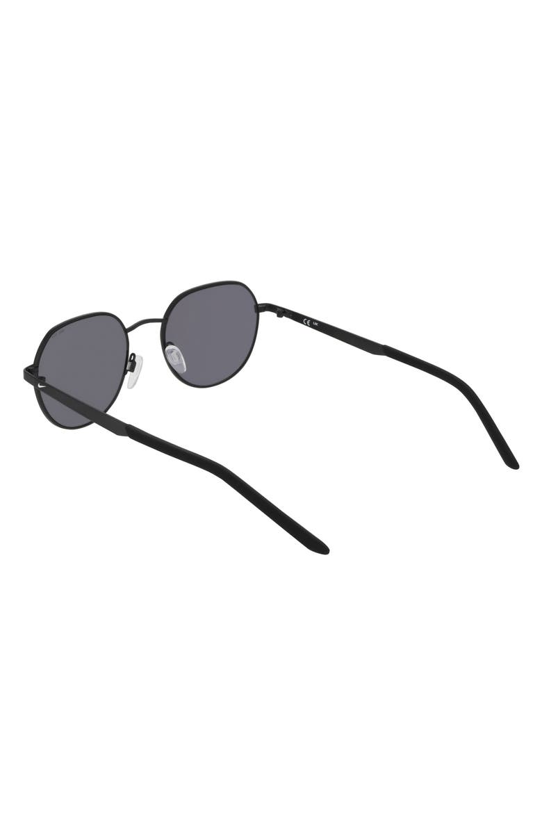 Nike Traveler Trend 52mm Round Sunglasses, Alternate, color, Matte Black / Chrome Mirror