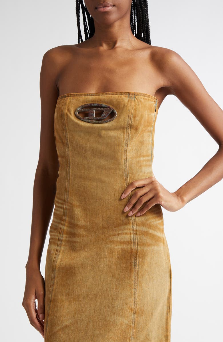 DIESEL<sup>®</sup> De-Vildress FSF Strapless Nonstretch Denim Dress, Alternate, color,