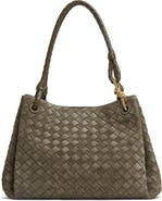 Bottega Veneta Large Parachute Intrecciato Suede Shoulder Bag