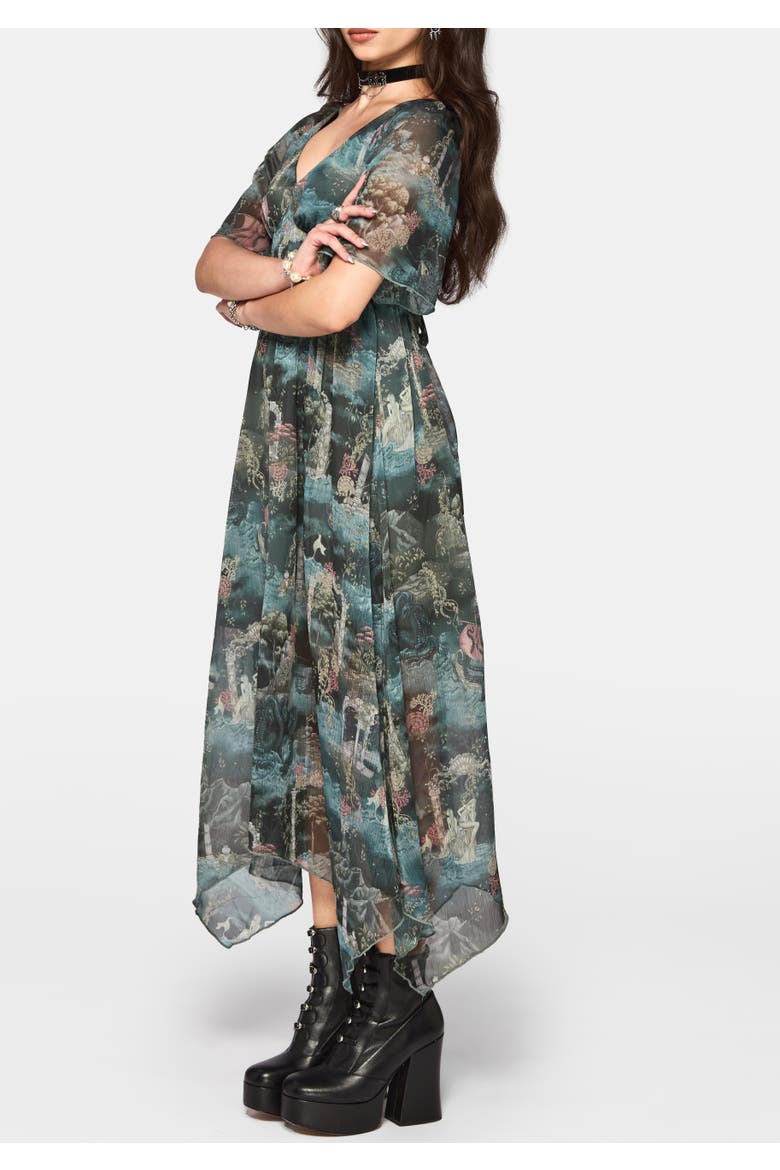 Thalassa Lace Up Midaxi Dress, Alternate, color, Blue