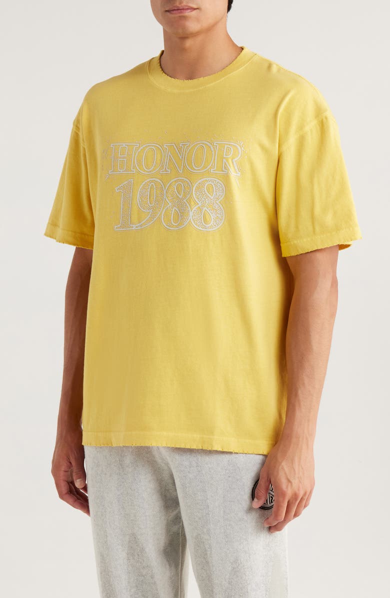 HONOR THE GIFT Concert Cotton Graphic T-Shirt, Main, color, Yellow