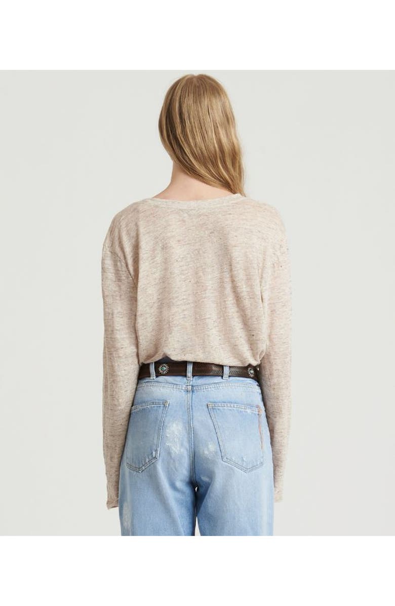 Fortela Long Sleeve Linen T-Shirt, Alternate, color, Camel