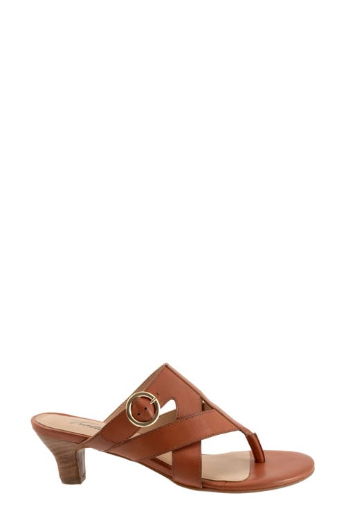 Trotters Nikki Kitten Heel Flip Flop In Luggage