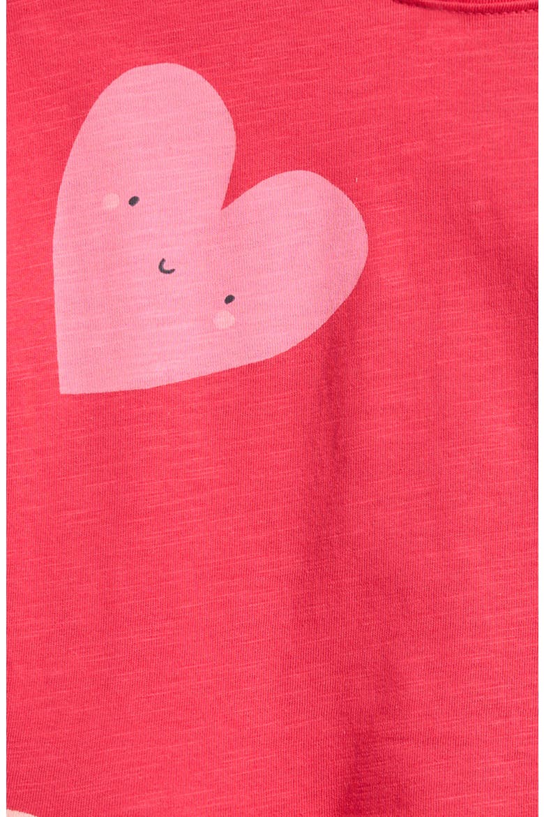 Kids' Heart Peplum Cotton Graphic T-Shirt, Alternate, color, RED