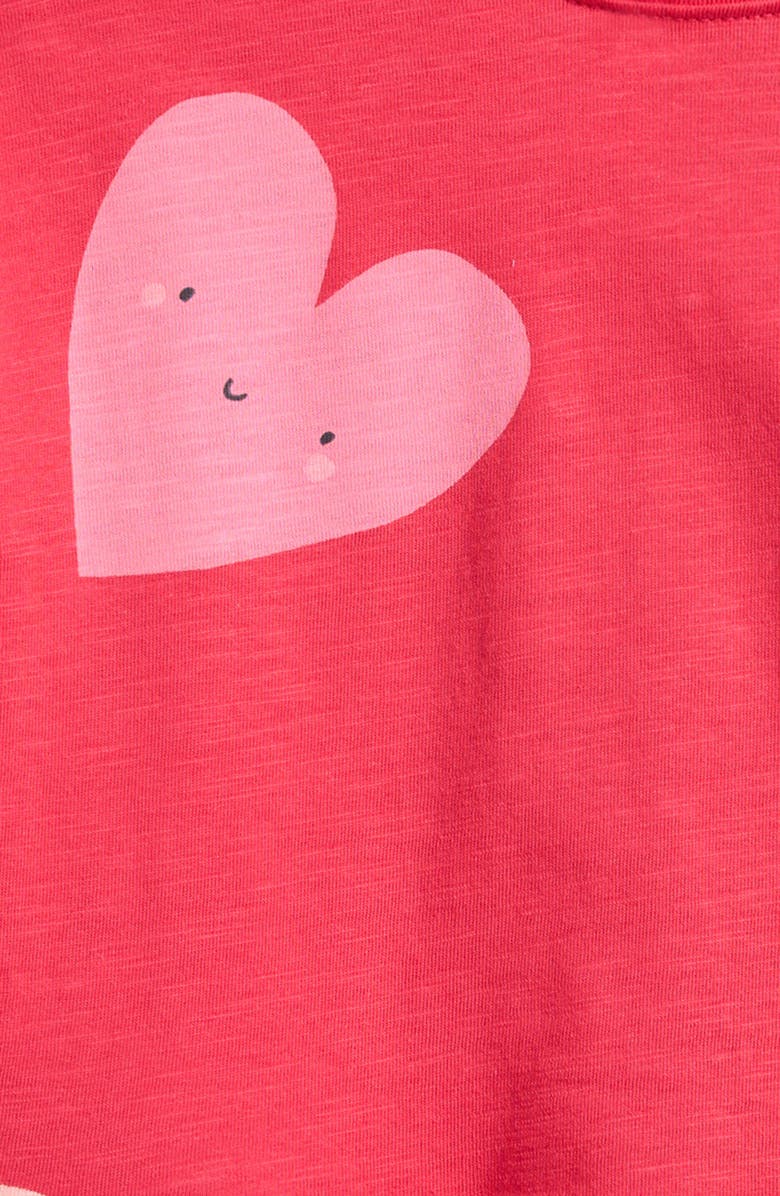 NEXT Kids' Heart Peplum Cotton Graphic T-Shirt, Alternate, color, Red