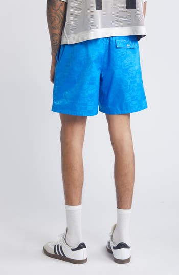 Running Check Nylon Drawstring Shorts
