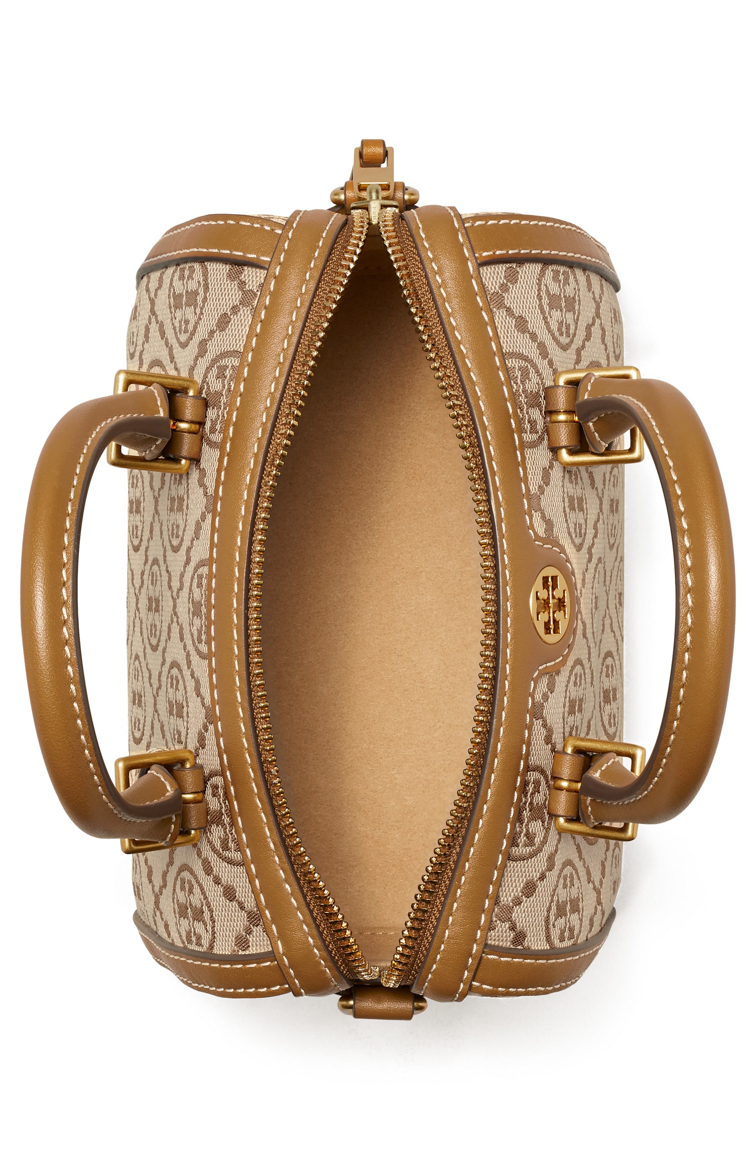 T Monogram Barrel Bag, Alternate, color, HAZELNUT