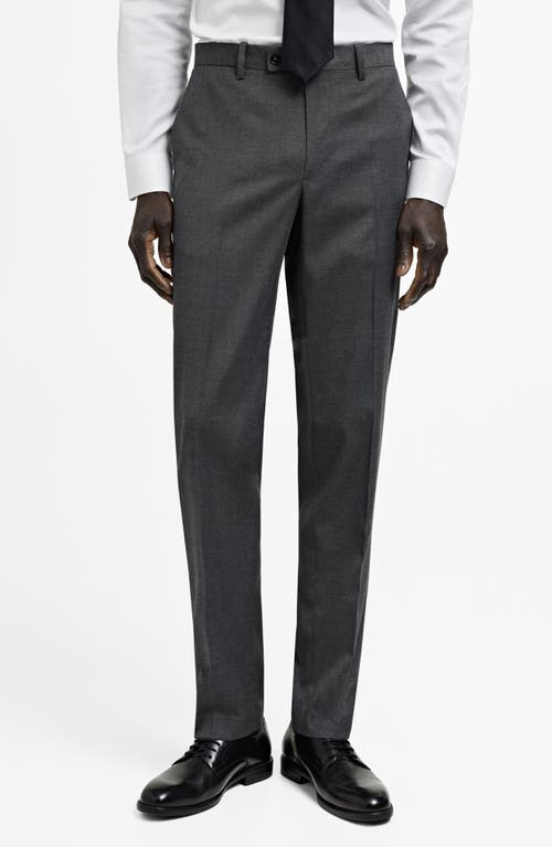 Mango Slim Fit Tech Fabric Pants In Grey