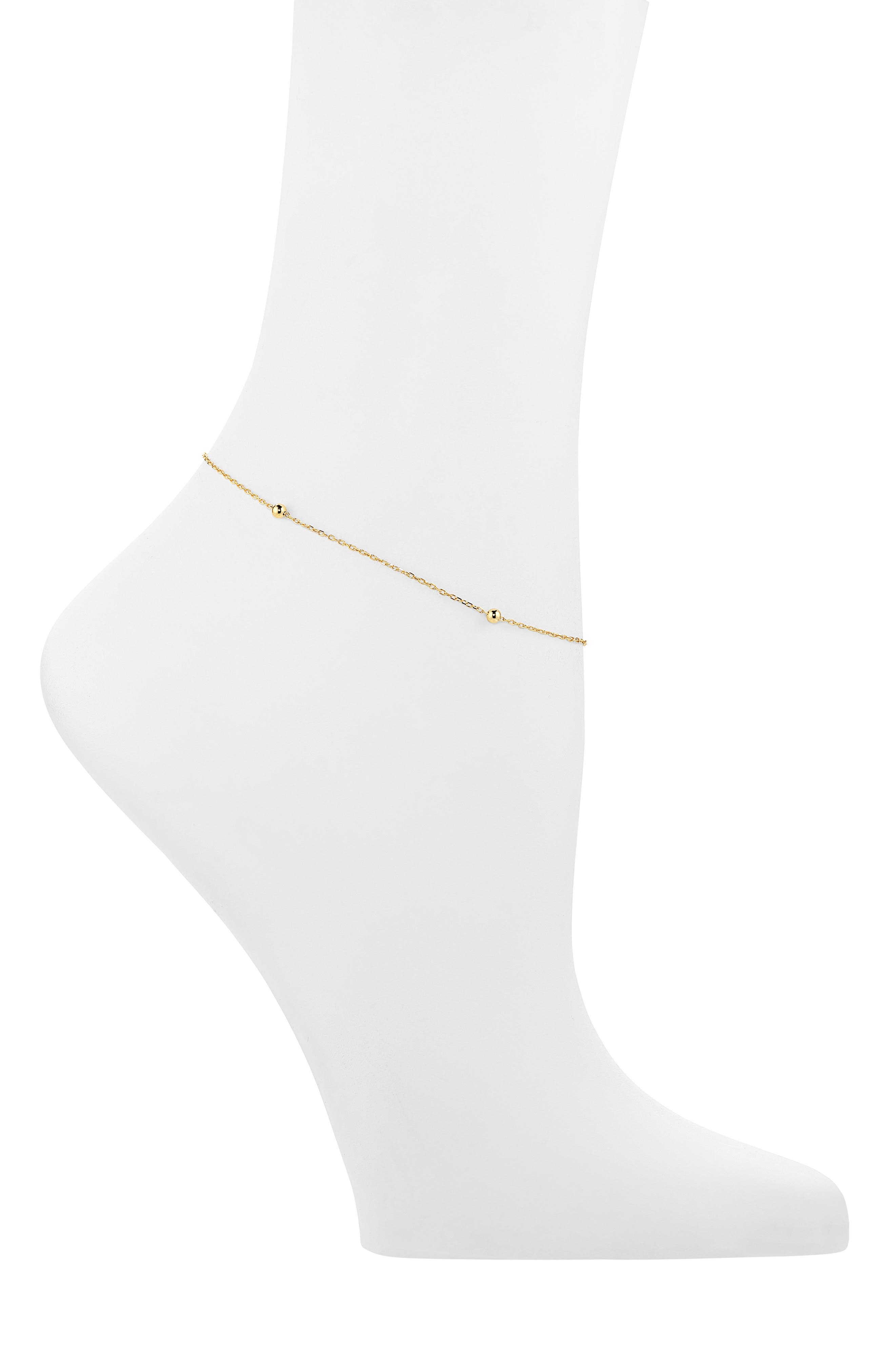 ARGENTO VIVO Stationed Bead Anklet