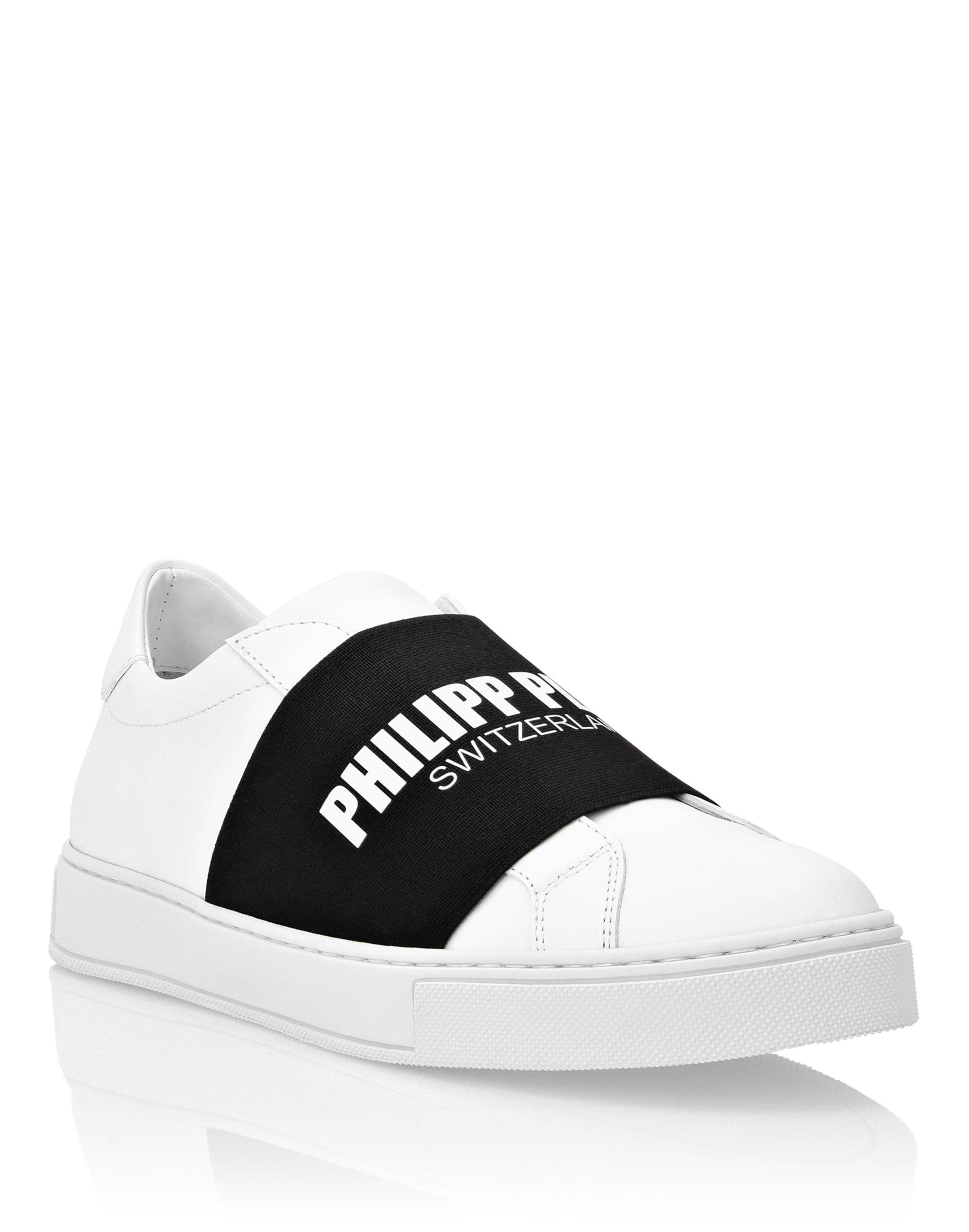 Leather Lo-Top Sneakers Philipp Plein Tm Women, Main, color, white