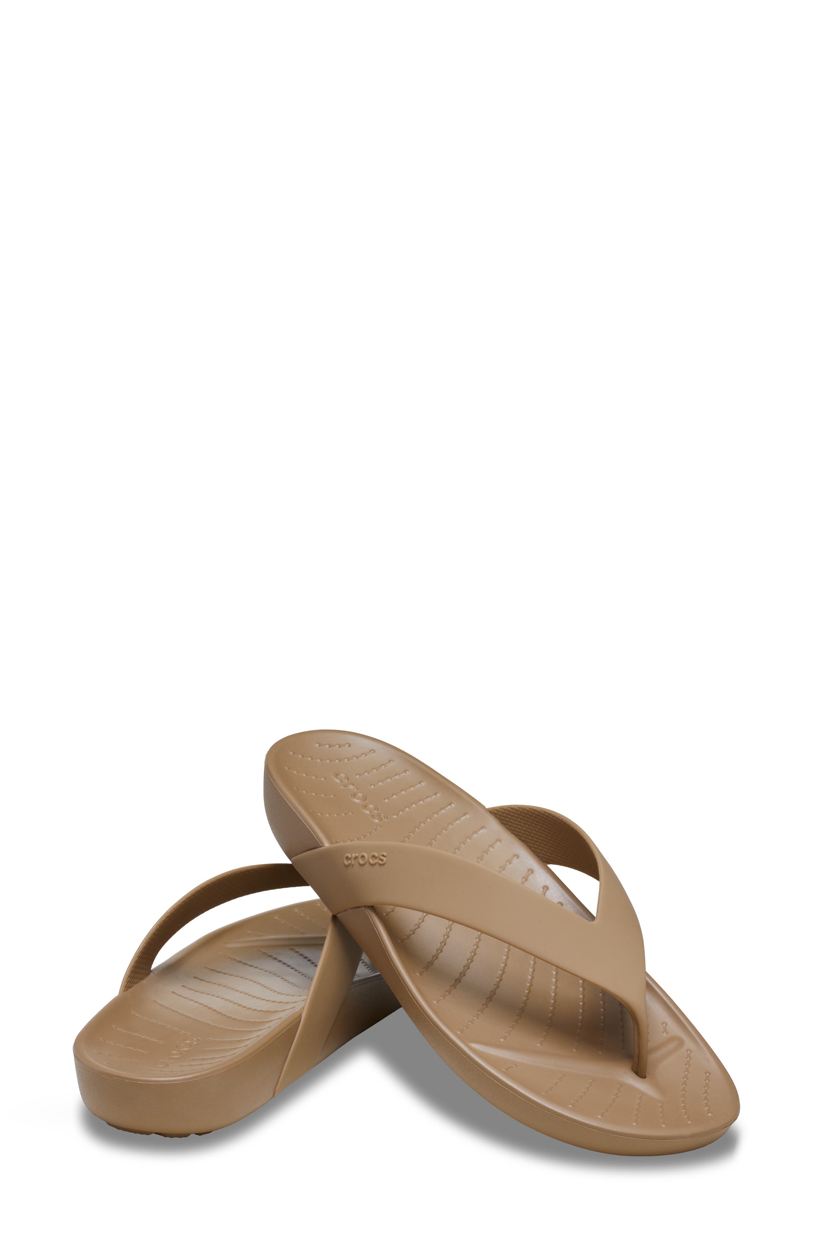 CROCS Splash Flip Flop, Alternate, color, Sepia
