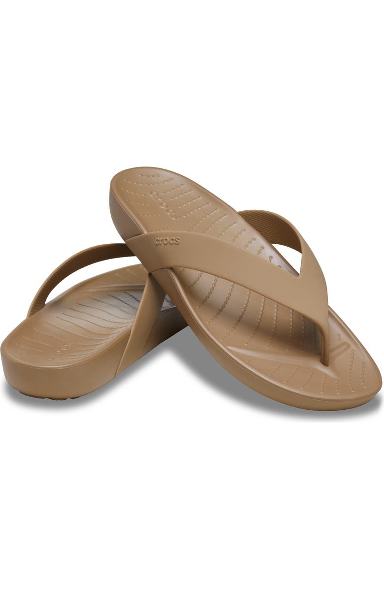 CROCS Splash Flip Flop, Alternate, color, Sepia