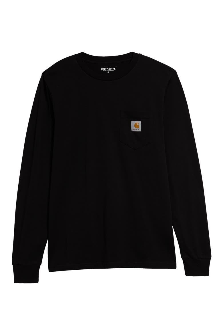 Long Sleeve Pocket T-Shirt, Main, color, BLACK