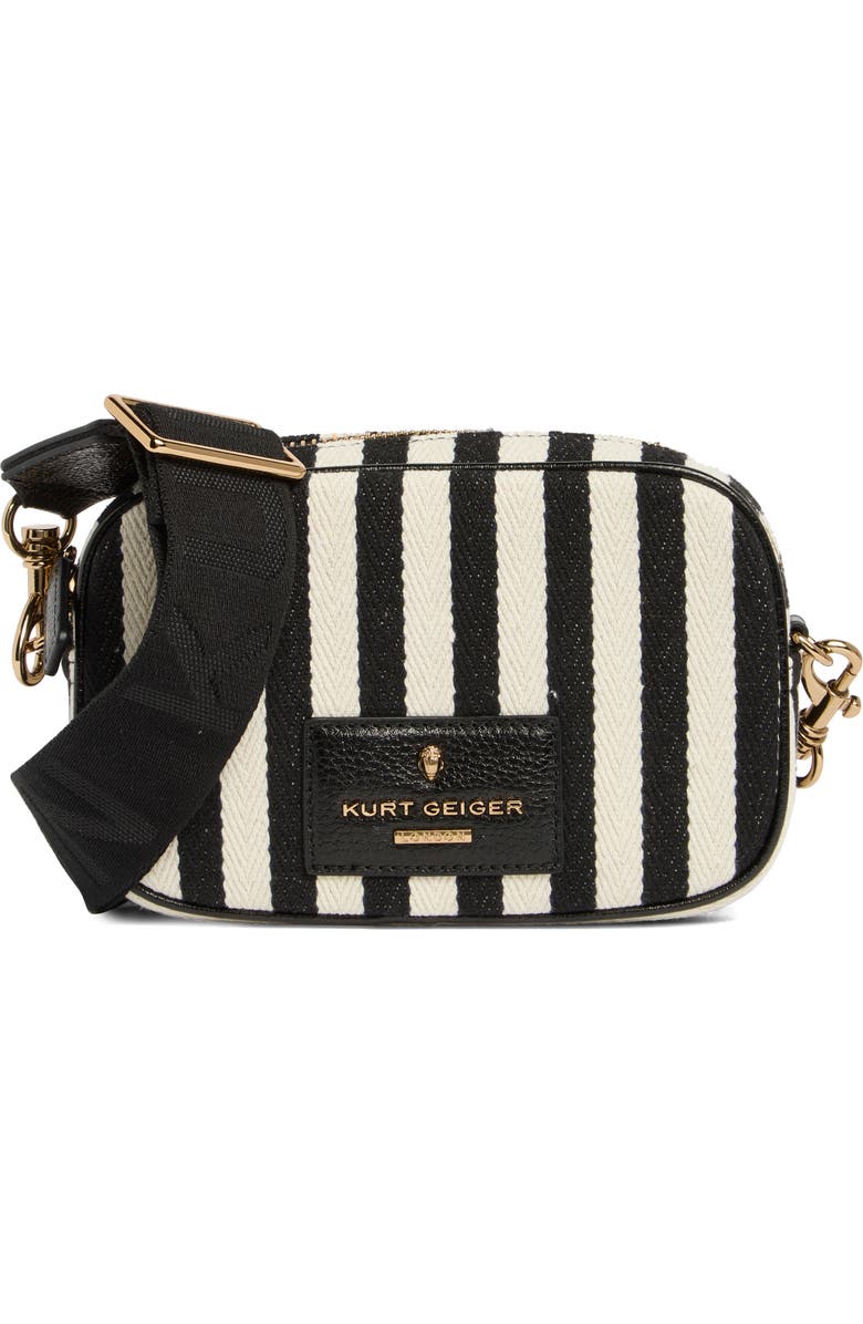 Kurt Geiger London Chiswick Stripe Small Camera Crossbody Bag, Main, color, Charcoal