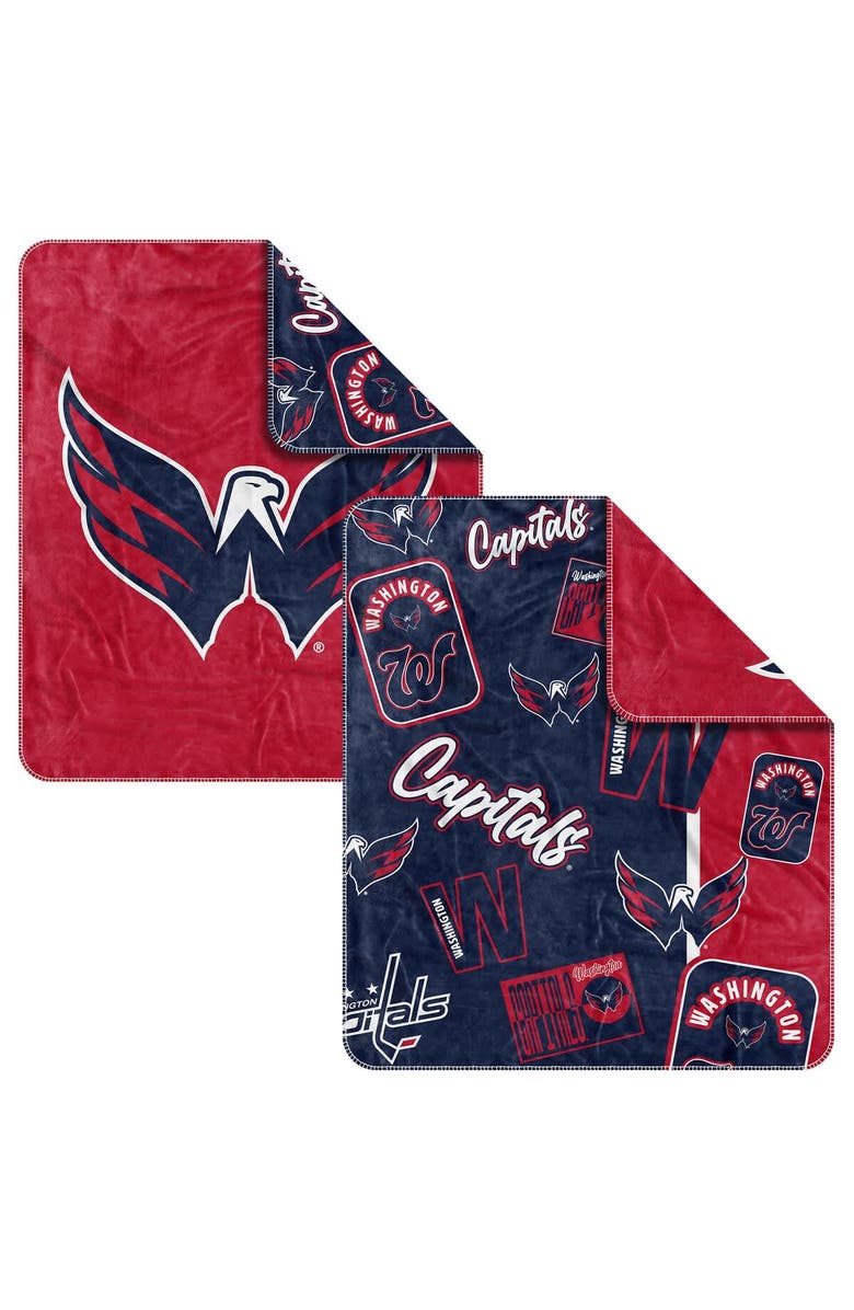 LOGO BRANDS Washington Capitals 50" x 60" Dream Weave Throw Blanket, Main, color, Navy