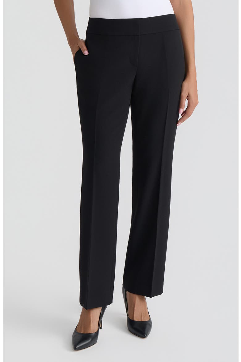 Ava Stretch Crepe Bootcut Pants, Main, color, BLACK