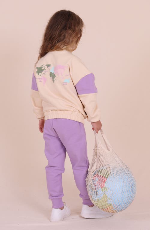 Tiny Tribe Kids' Core Cotton Joggers In Purple