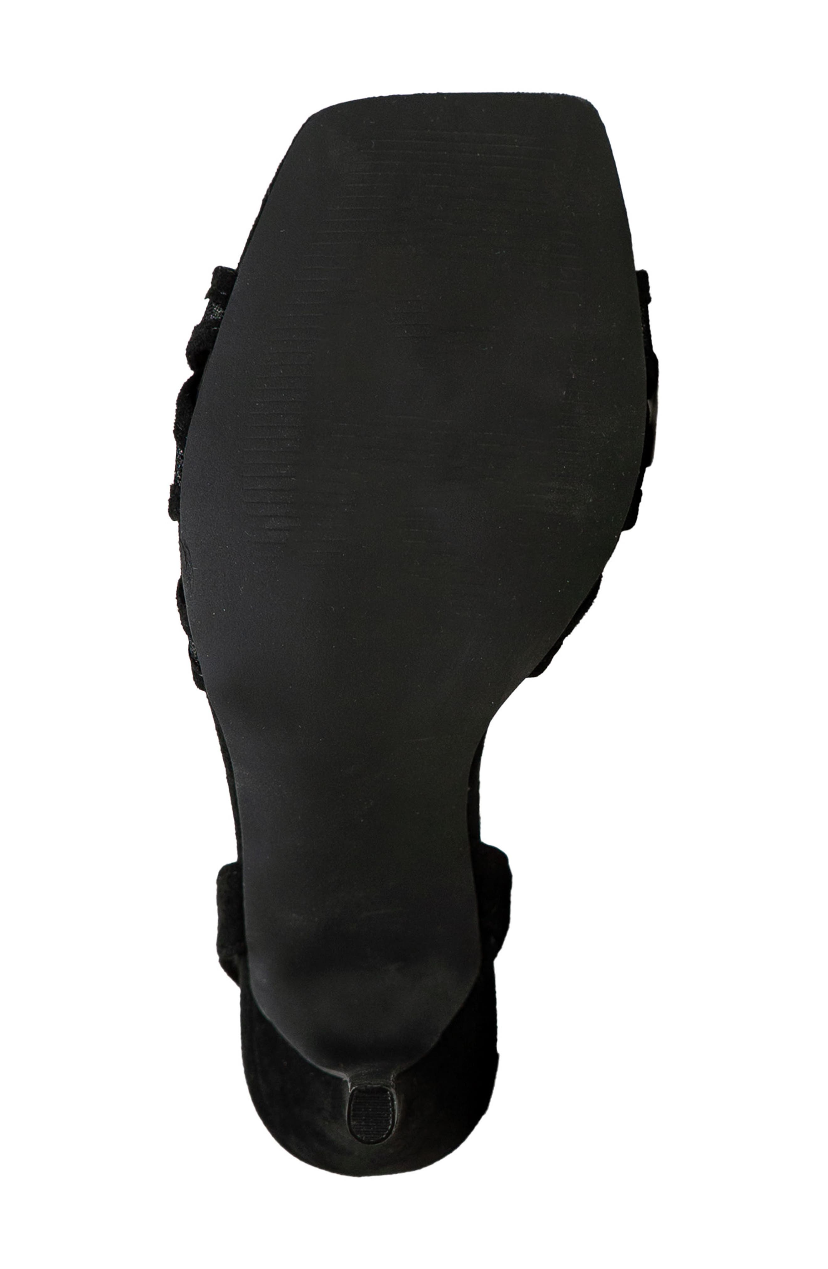 CHASE AND CHLOE Gemini Knot Mesh Sandal, Alternate, color, Black