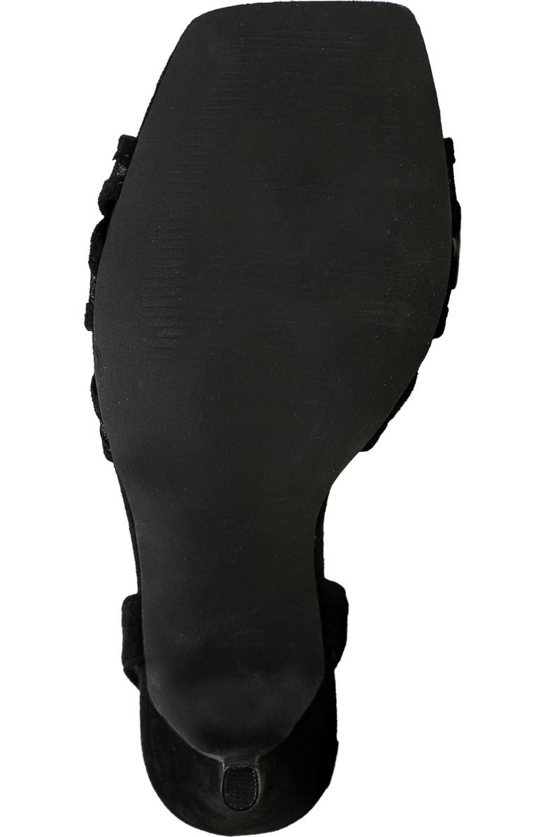 CHASE AND CHLOE Gemini Knot Mesh Sandal, Alternate, color, Black