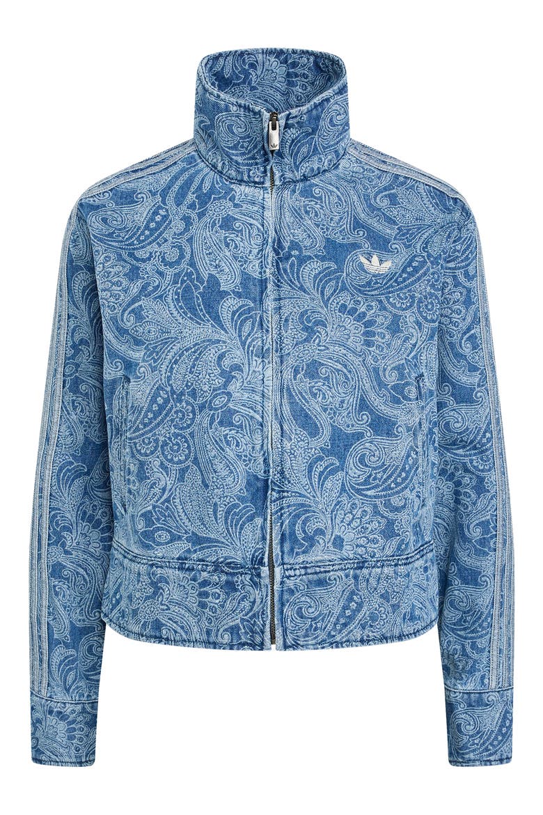 Paisley Track Jacket, Alternate, color, MEDIUM VINTAGE/ LIGHT DENIM