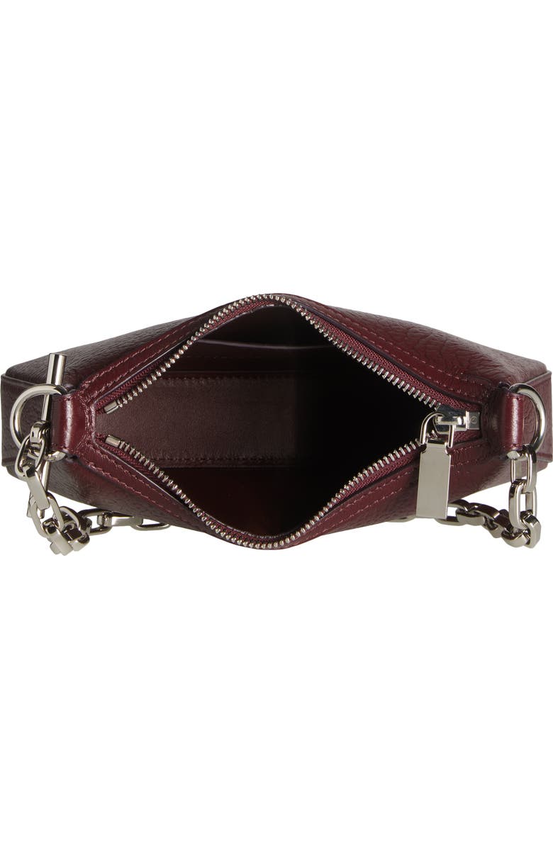 McQueen Mini T-Bar Handbag, Alternate, color, Cranberry/ Silver