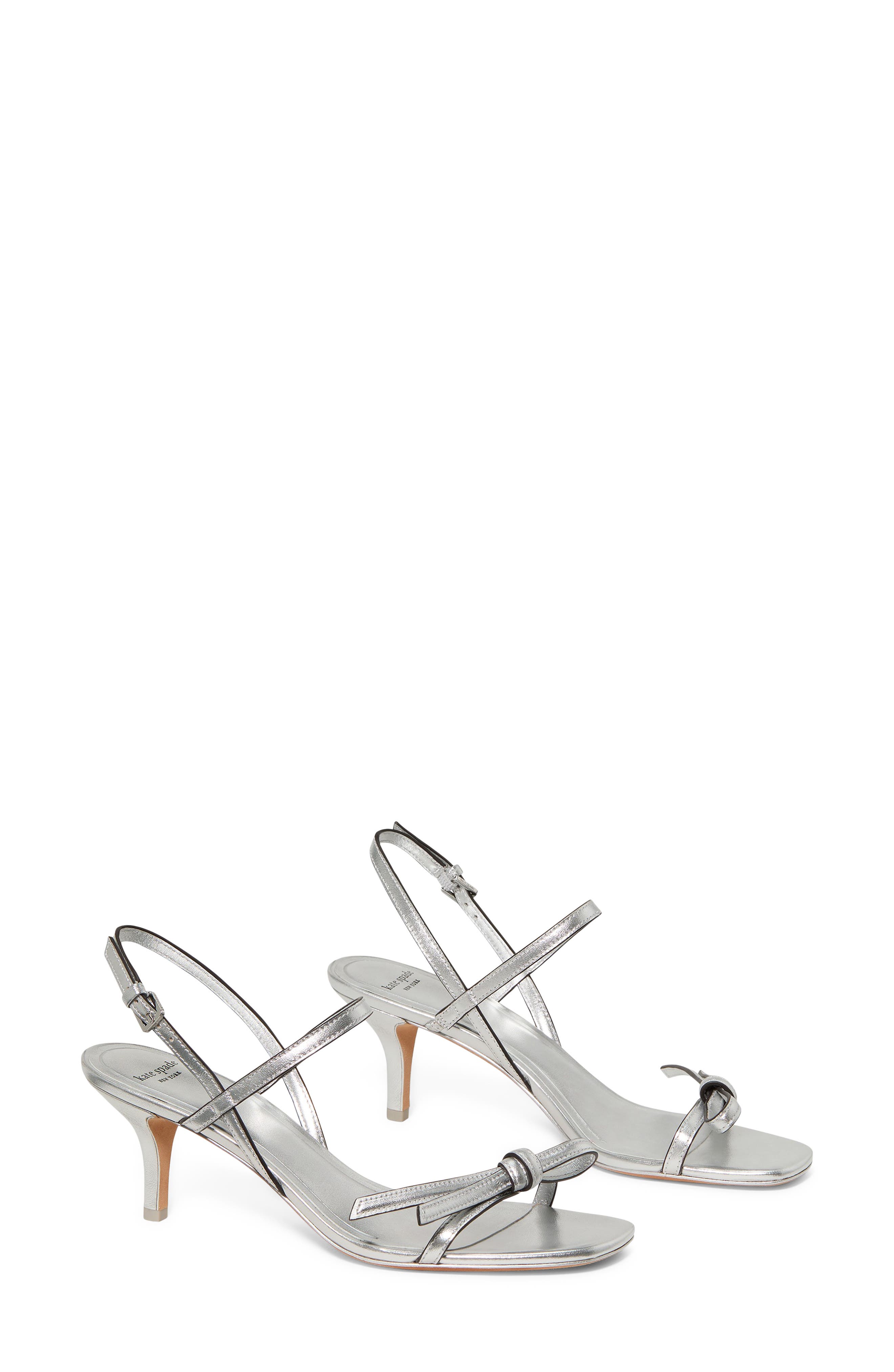 Kate Spade New York loop slingback sandal, Alternate, color, Silver