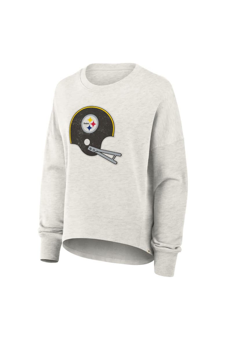 Women's Fanatics Heather Gray Pittsburgh Steelers Oversized Hometown Pullover Sweatshirt, Alternate, color, Heather Gray