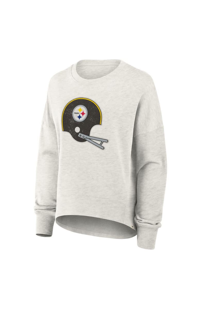 FANATICS Women's Fanatics Heather Gray Pittsburgh Steelers Oversized Hometown Pullover Sweatshirt, Alternate, color, Heather Gray