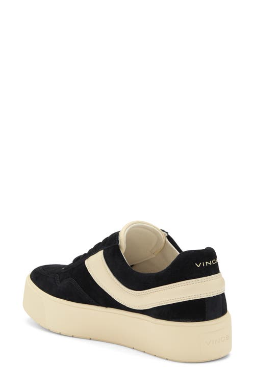Vince Benfield Court Leather Sneaker In Black/moonlight