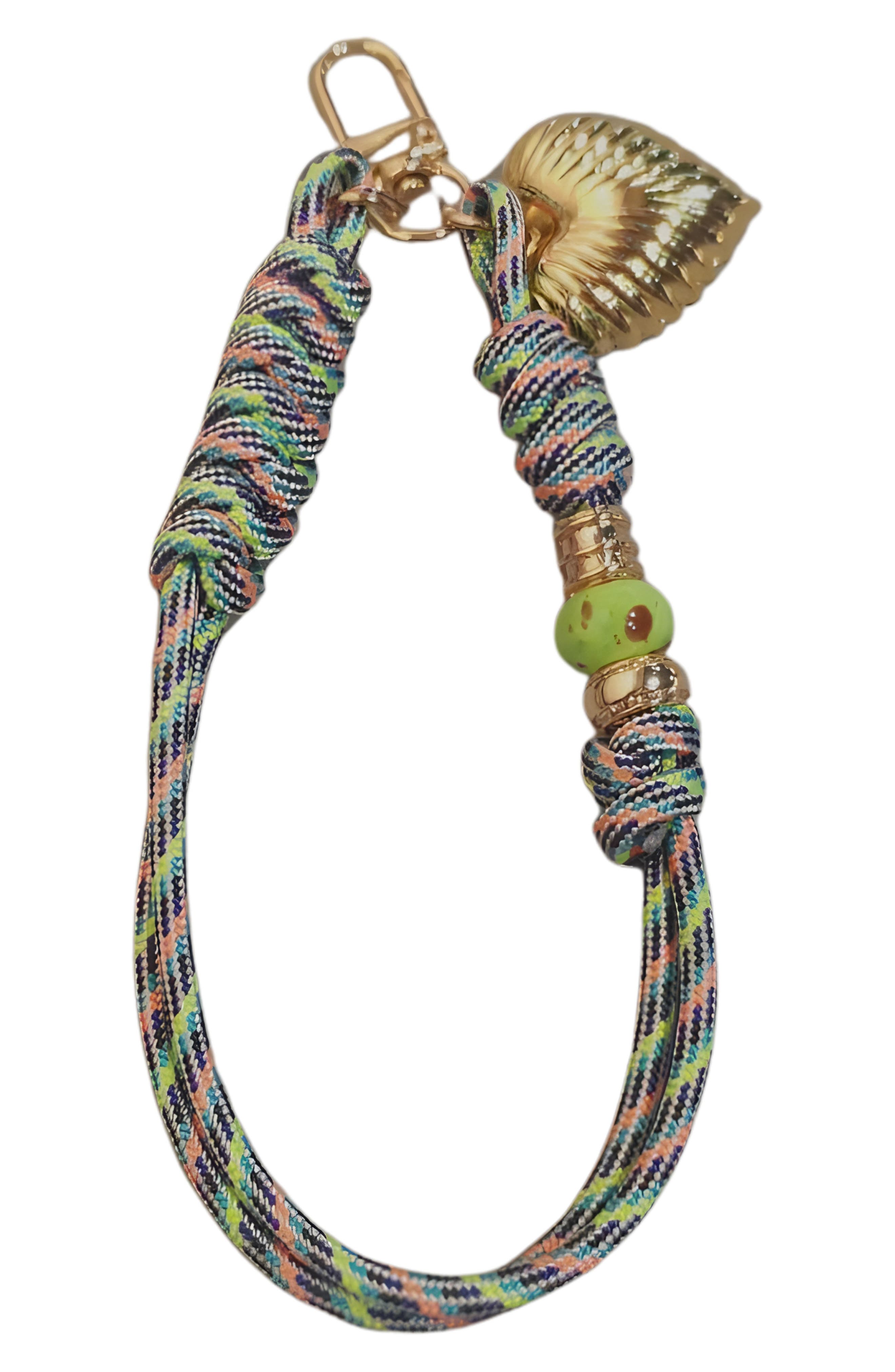 MacRae & Co. Throw Me a Line Bag Charm, Main, color, Gold Green Multi