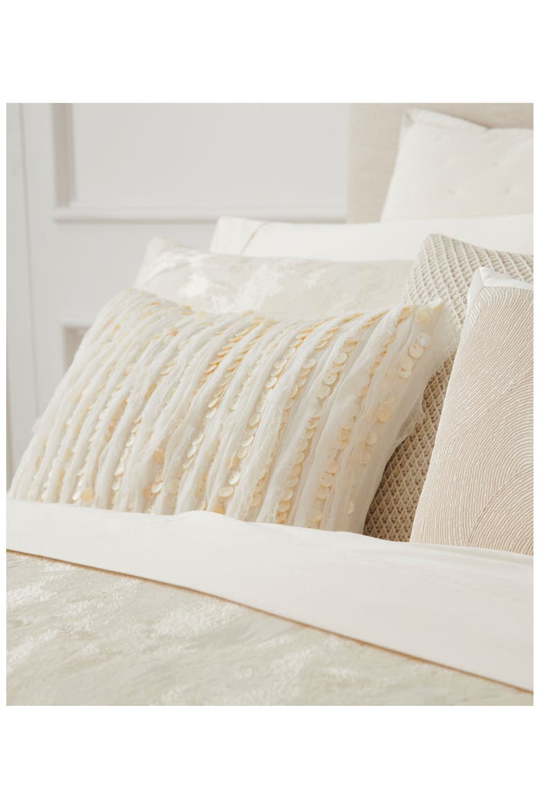 Flutter Sequin Accent Pillow, Alternate, color, IVORY