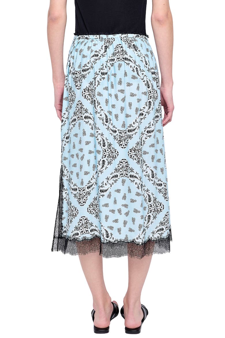 Jarvis Bandana Lace Trim Midi Skirt, Alternate, color, BLEU OXFORD