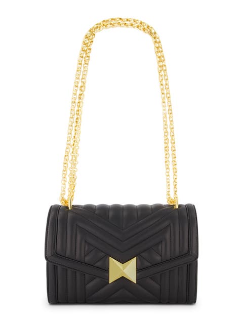 Gold Chain Quilted Napa Leather Handbag