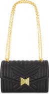 Mac Duggal Gold Chain Quilted Napa Leather Handbag