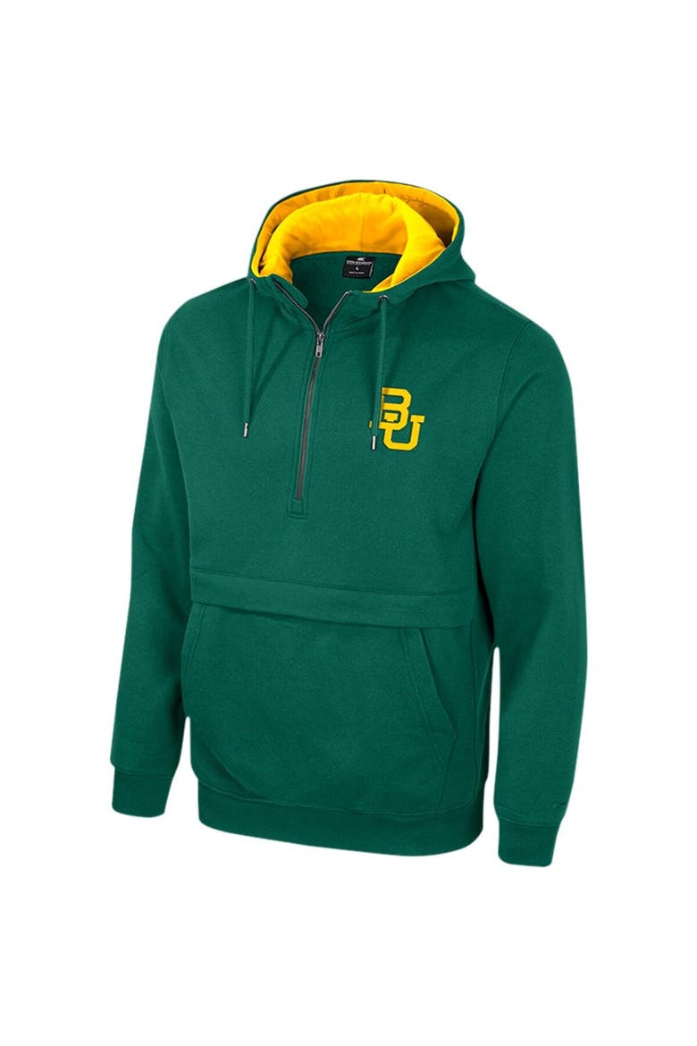 Men's Colosseum Green Baylor Bears Half-Zip Hoodie, Alternate, color, Green