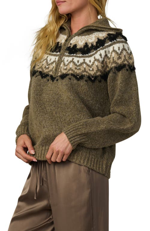 Joe's Jeans The Wells Fair Isle Wool Blend Half Zip Sweater In Green